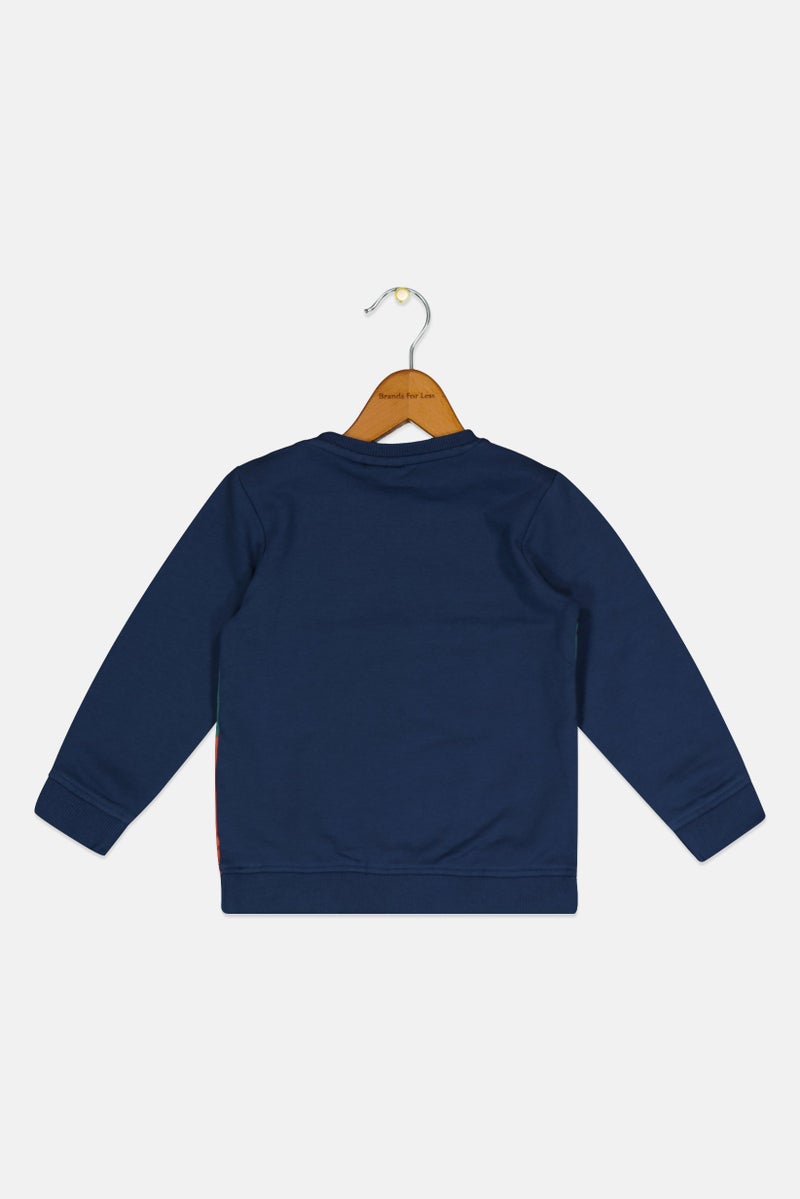 guppy Toddlers Boy Colorblock Long Sleeve Sweatshirt, Multicolor - Image 2